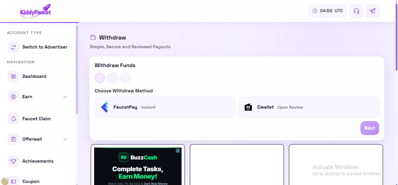 KiddyFaucet – Complete Crypto Faucet Script screenshot 4